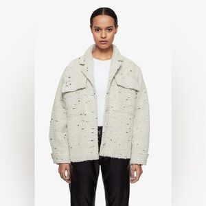 Anine Bing Cream Teddy Leon Jacket Relaxed Fit SZ XS